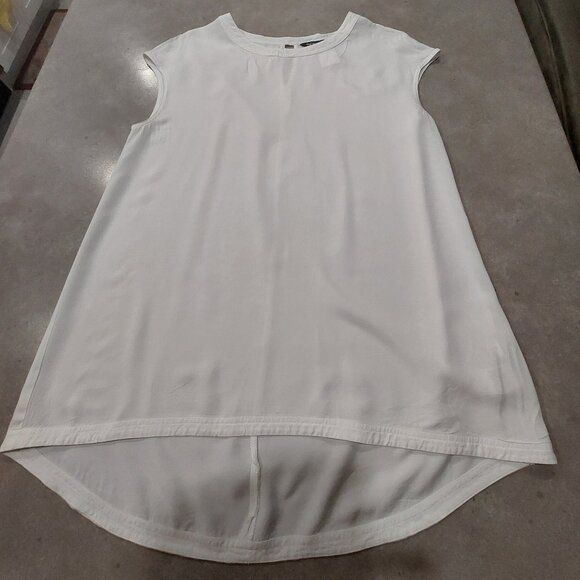 SEG'MENTS LUXE Women's 100% Rayon White Cap Sleeves Top w/Keyhole Back - Medium - Picture 3 of 7